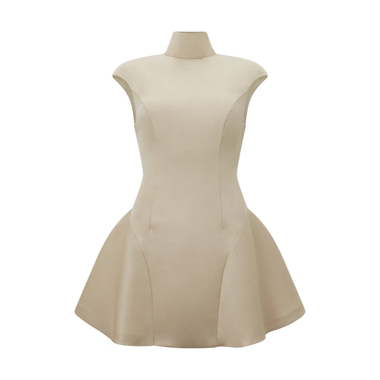 Satin High Neck Mini Dress