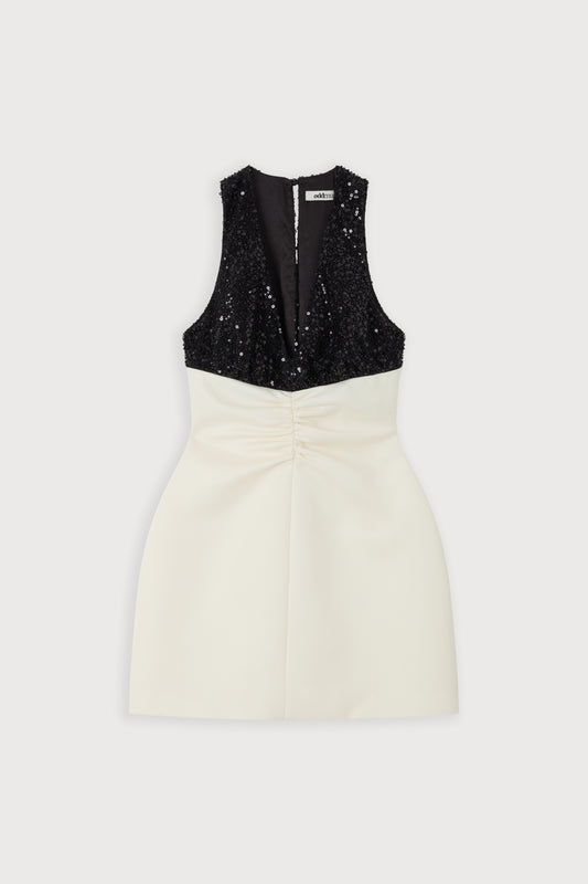 Sequin Contrast Mini Dress