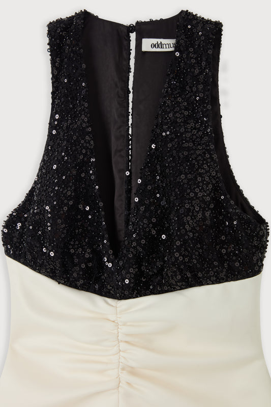 Sequin Contrast Mini Dress