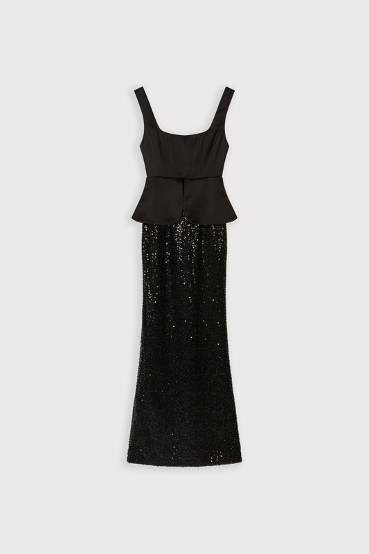Sequin Peplum Gown