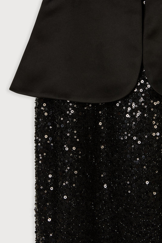 Sequin Peplum Gown