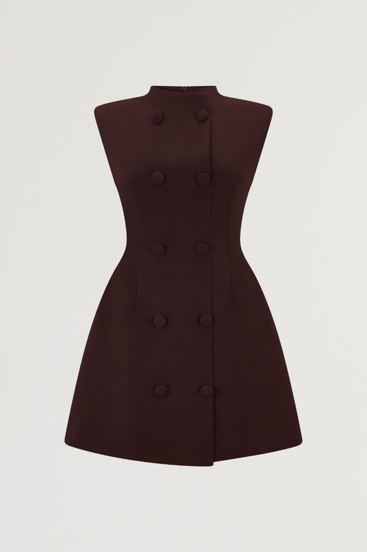 Sleeveless Button Mini Dress