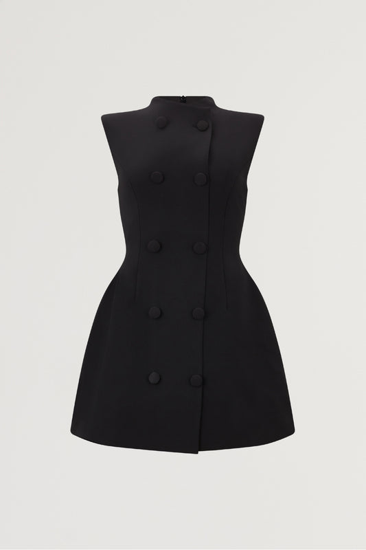 Sleeveless Button Mini Dress