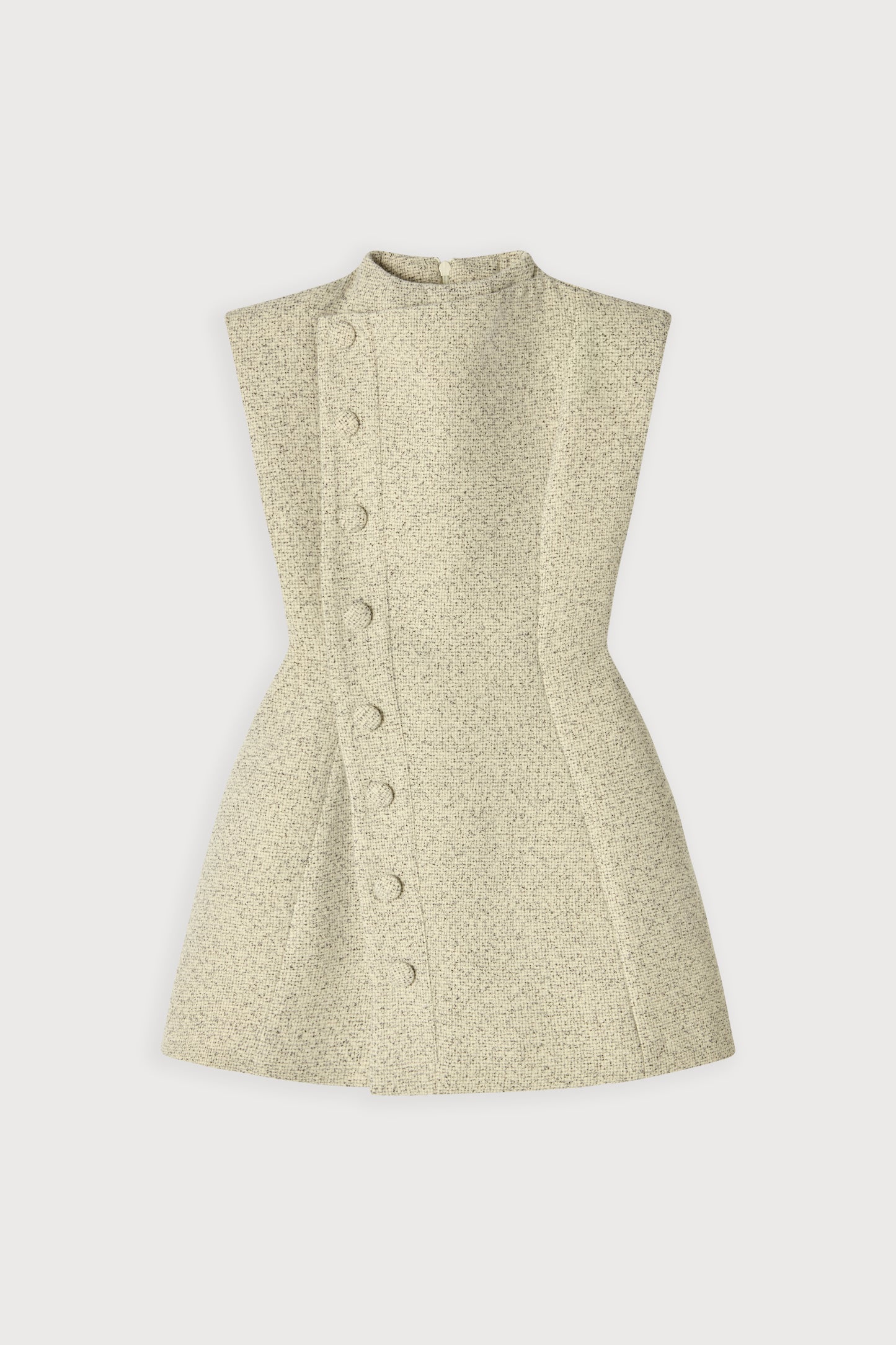 Tweed Button Detail Mini Dress