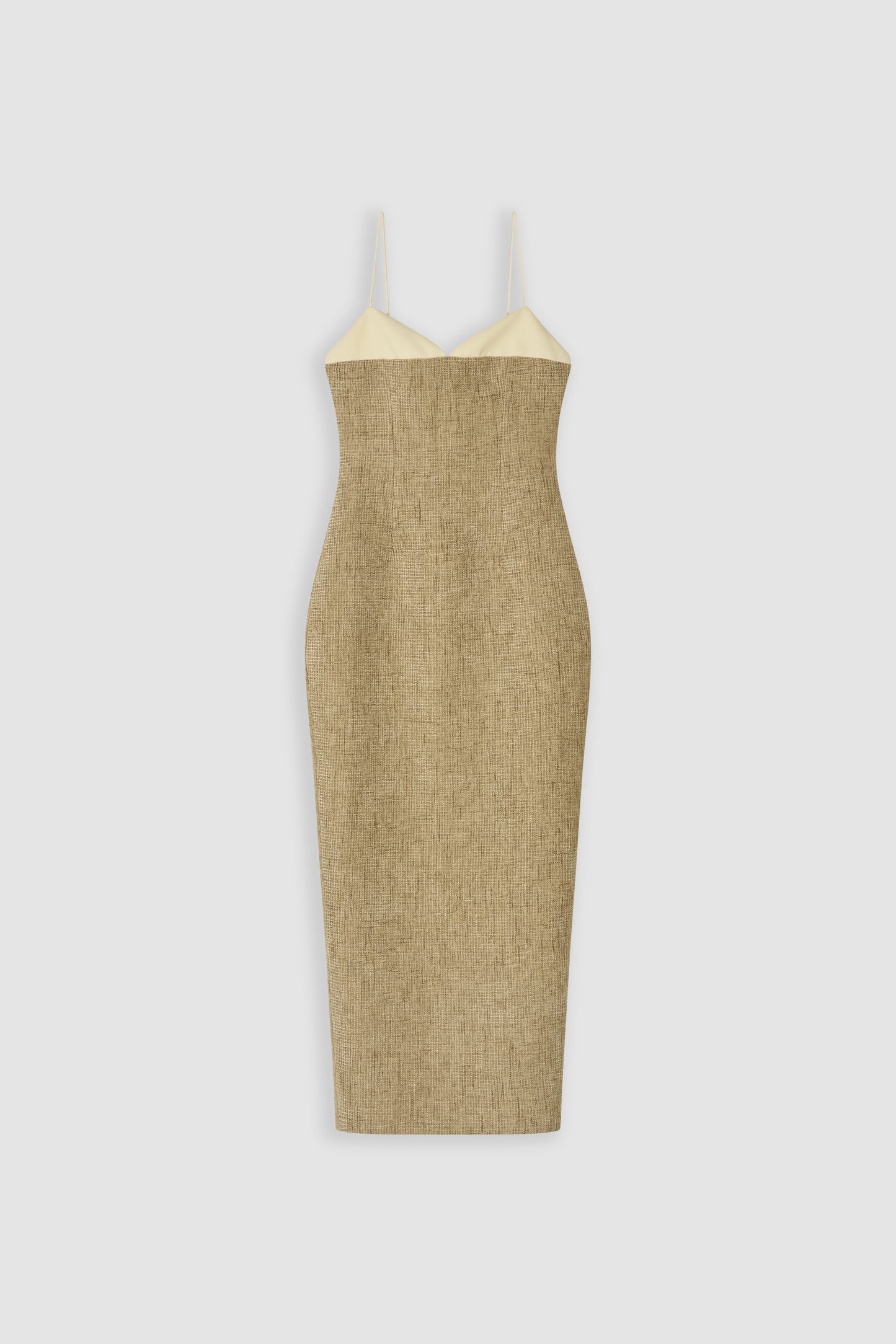 Tweed Contrast Detail Midi Dress