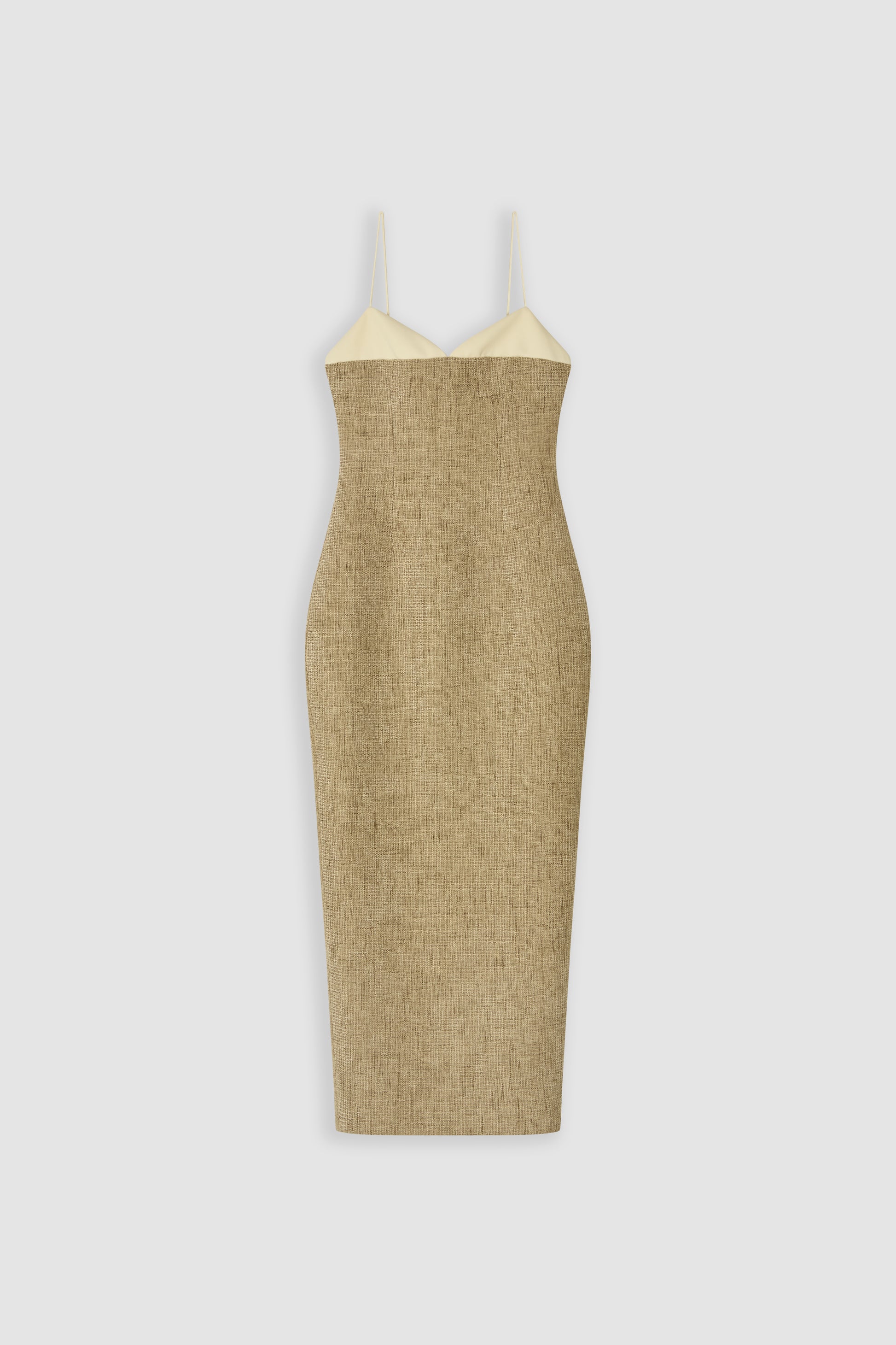 Tweed Contrast Detail Midi Dress