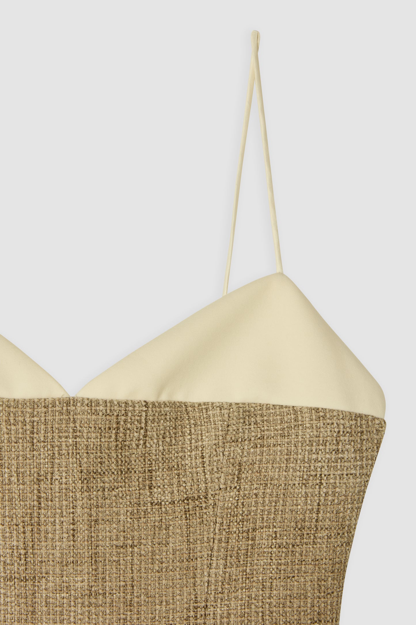 Tweed Contrast Detail Midi Dress