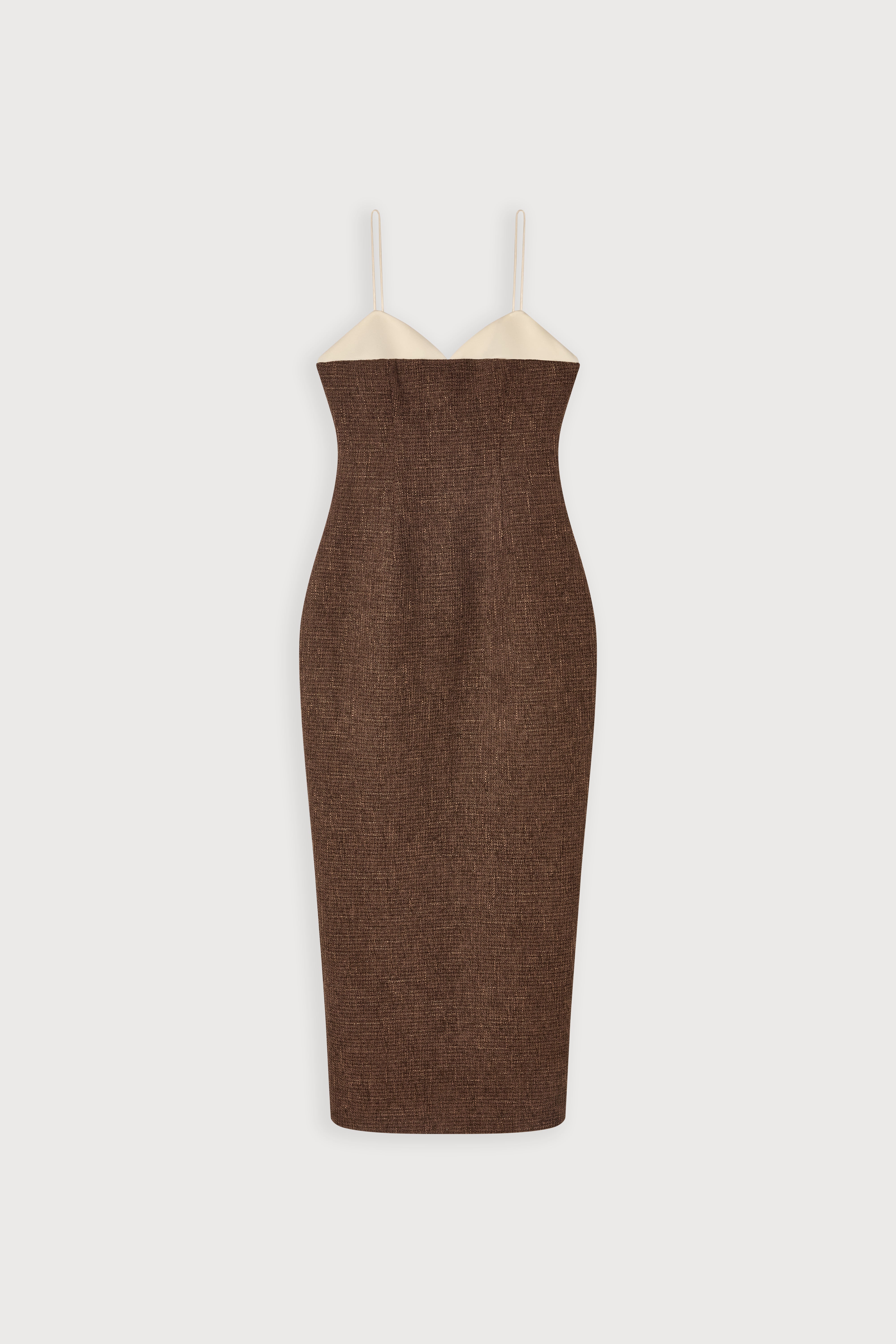 Tweed Contrast Detail Midi Dress – Odd Muse