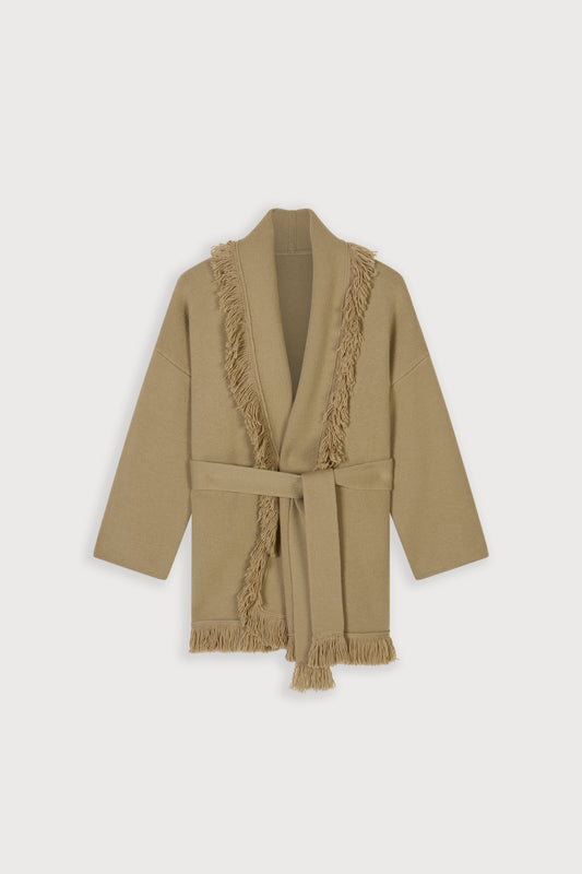 Wool Fringe Cardigan