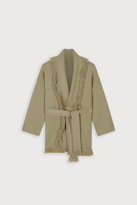 Wool Fringe Cardigan