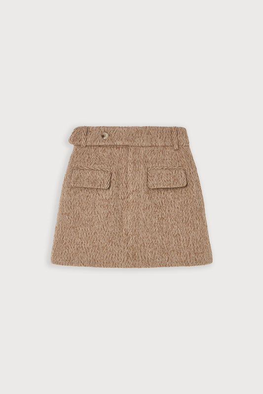 Wool Mix Tweed Mini Skirt