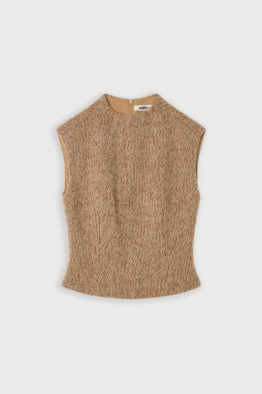 Wool Mix Tweed Sleeveless Top