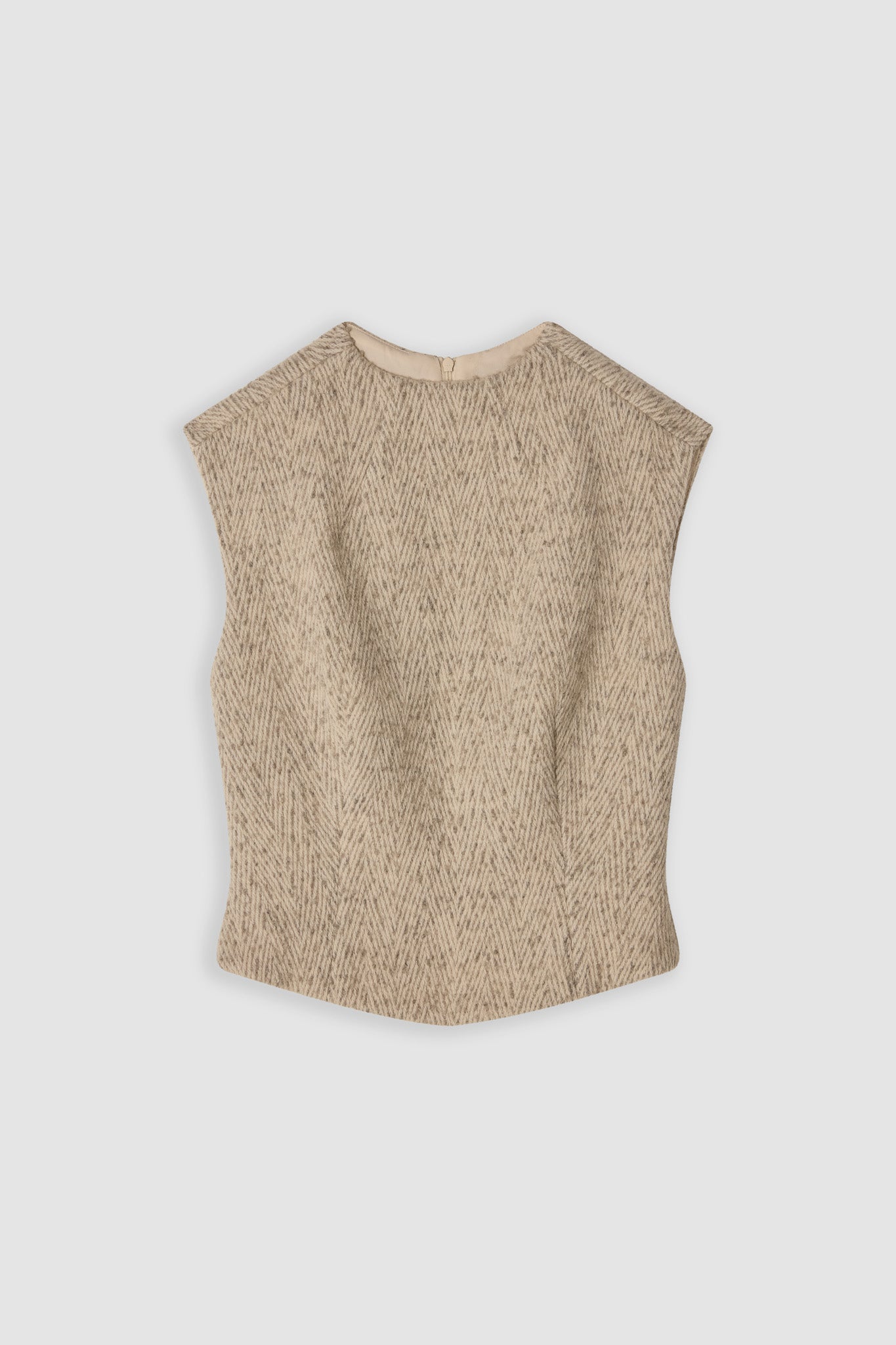 Wool Mix Tweed Sleeveless Top