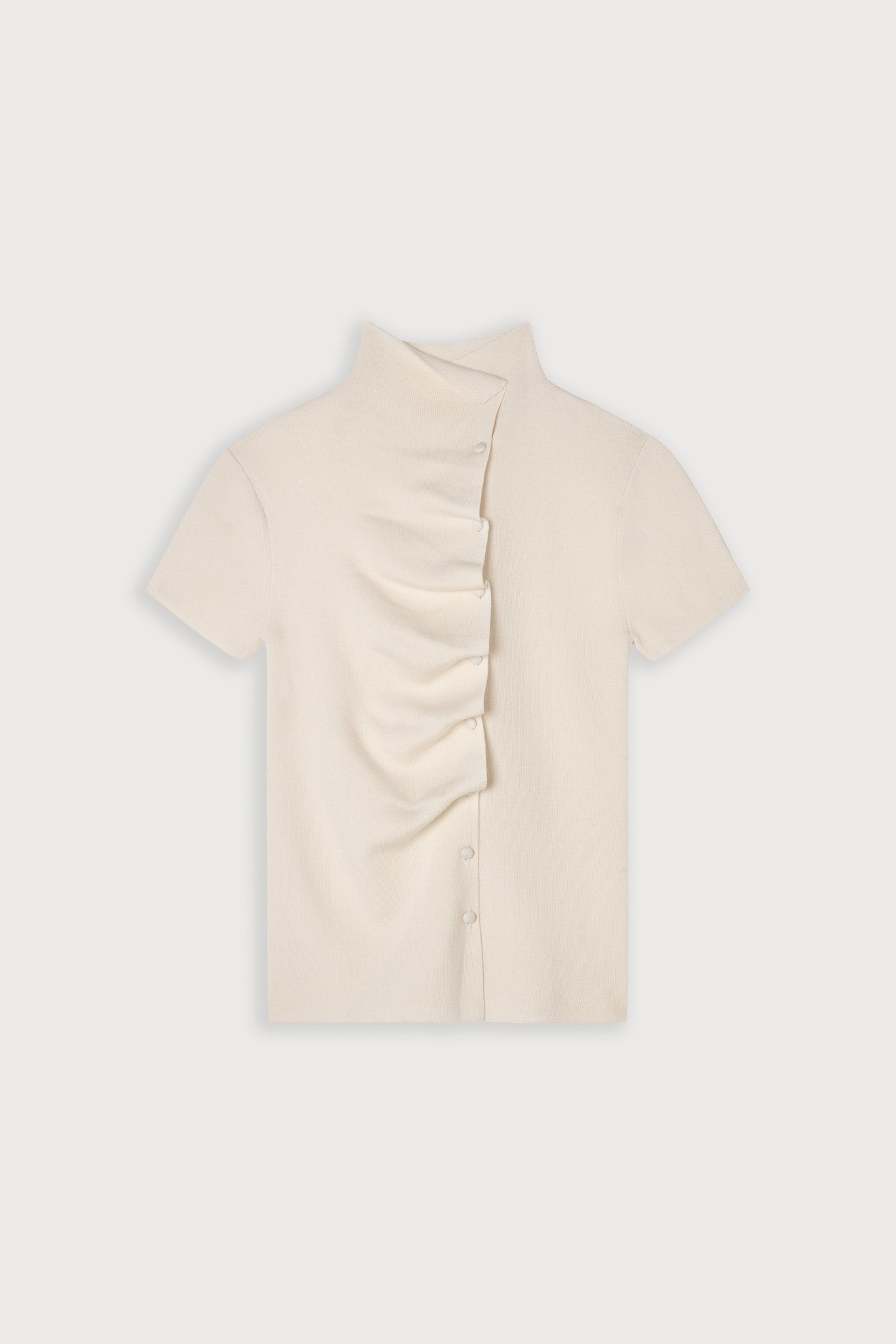 Wool Pleated Cap Sleeve Top