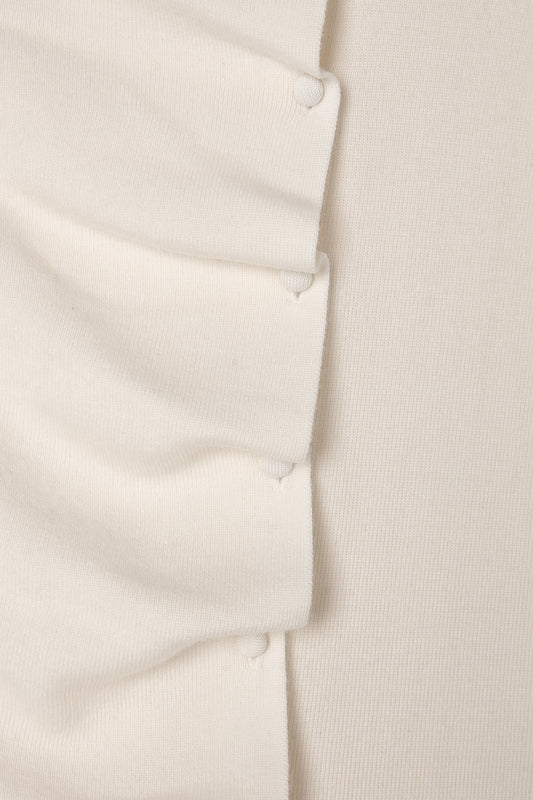 Wool Pleated Cap Sleeve Top