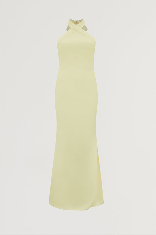 Cross Halter Neck Maxi Dress