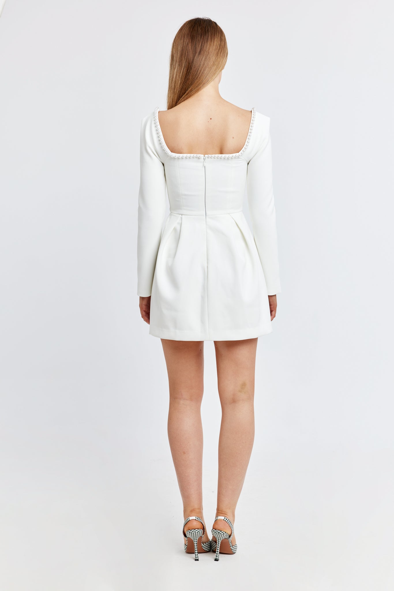 Pearl Adjustable Strap Tennis Dress - White