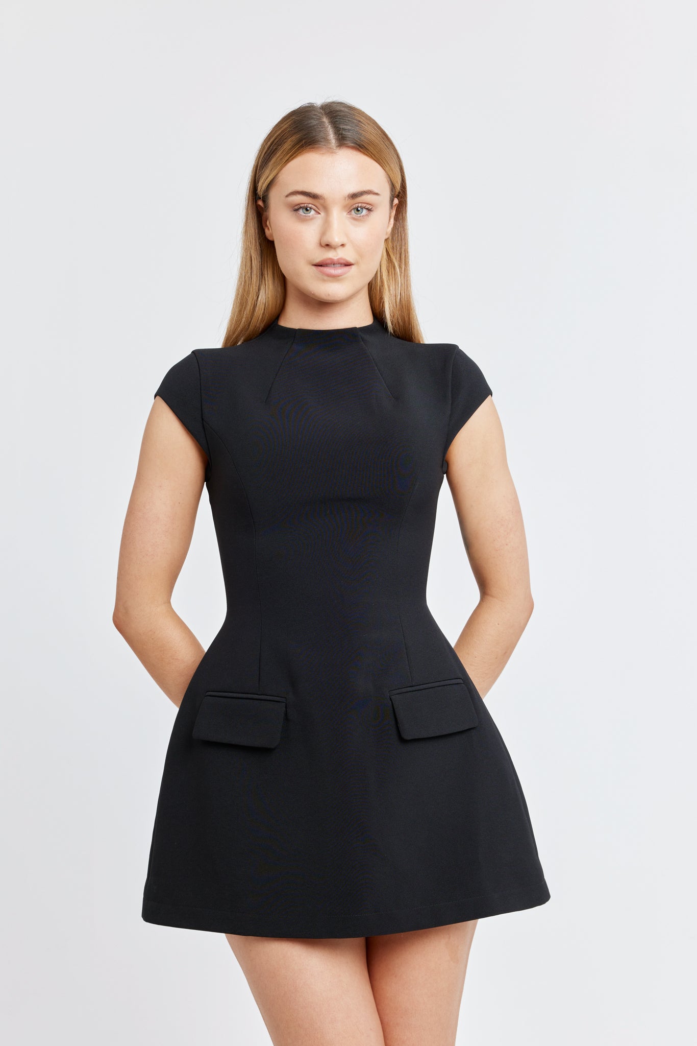 The Ultimate Muse Cap Sleeve Mini Dress | Black