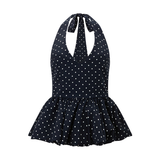 Polka Dot Peplum Top