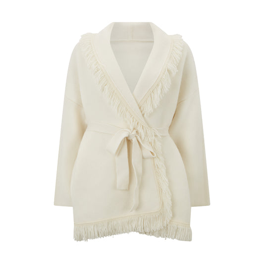 Wool Fringe Cardigan