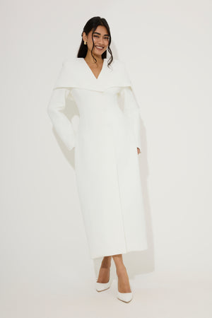 Statement Collar Midi Dress