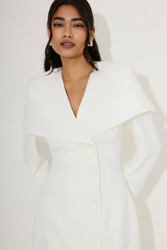 Statement Collar Midi Dress