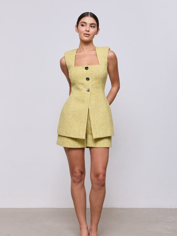 Cotton Mix Bouclé Waistcoat