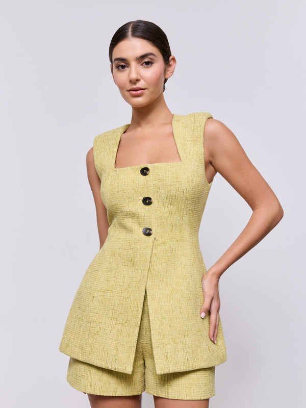Cotton Mix Bouclé Waistcoat
