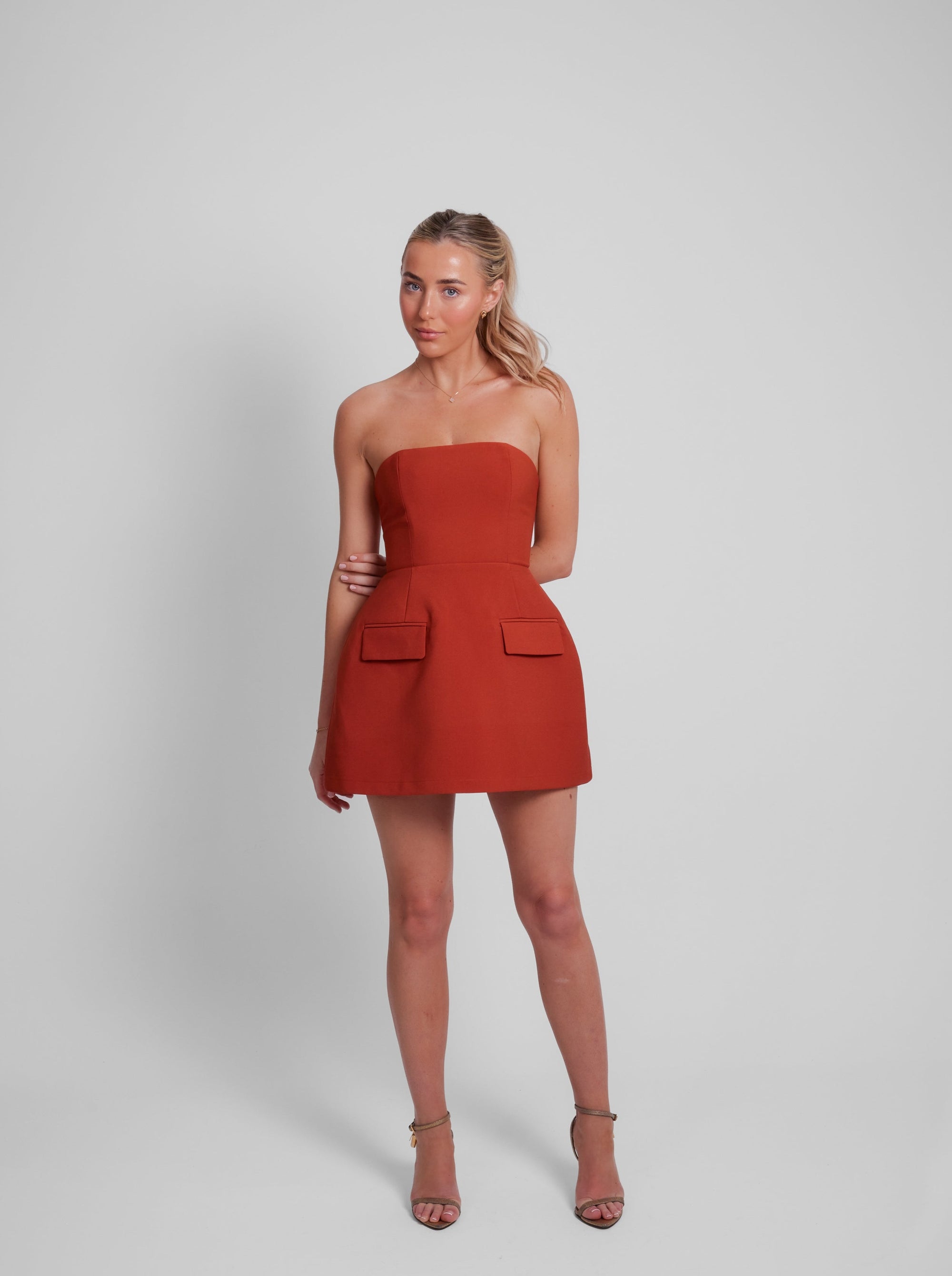 The Ultimate Muse Strapless Dress | Rust