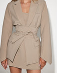 The Ultimate Muse Blazer With Additional Belts | Taupe