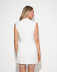 The Ultimate Muse Pearl Drop Sleeveless Dress | White