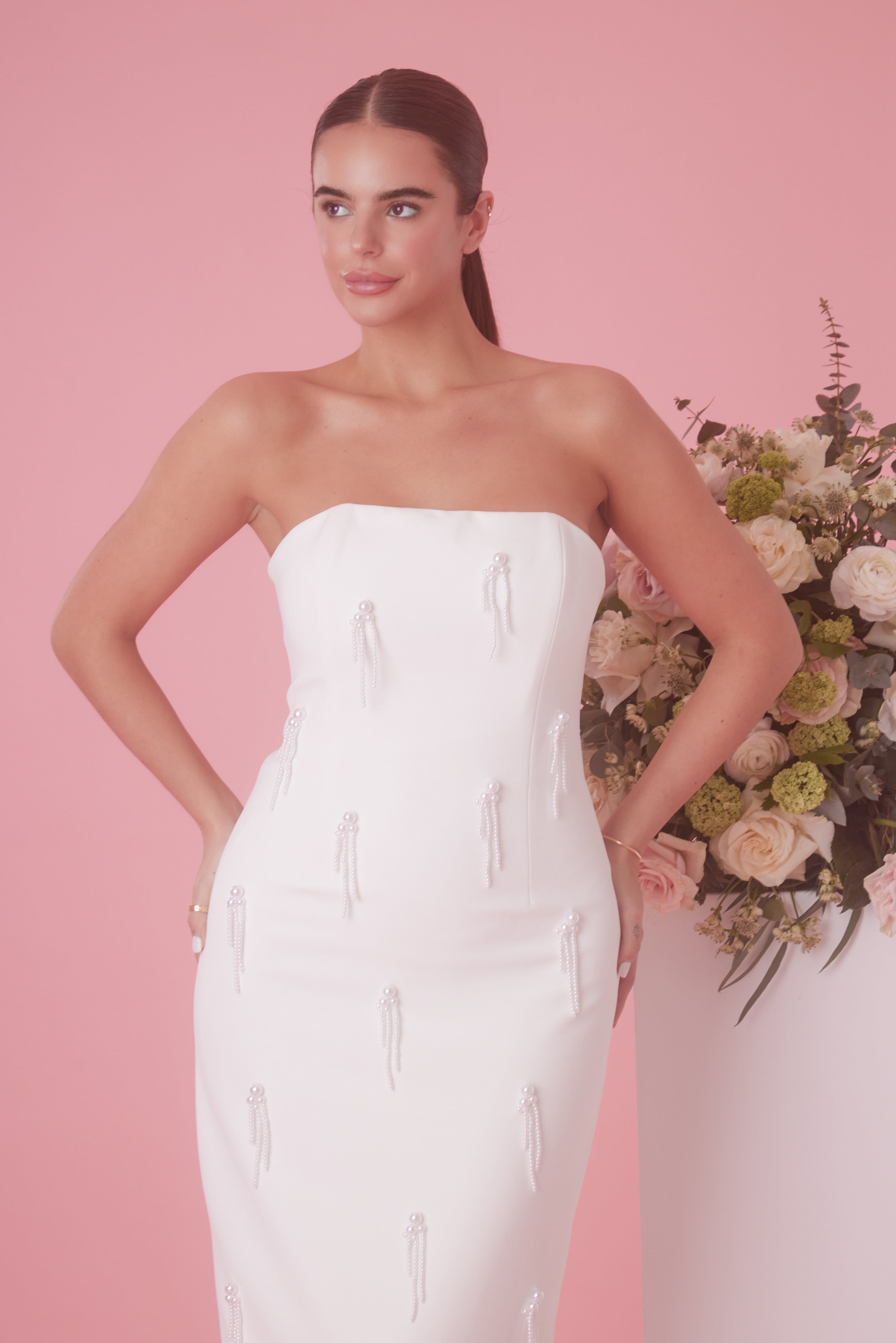 The Ultimate Muse Embellished Midi Dress | White