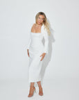 The Ultimate Muse Midi Pearl Dress | White