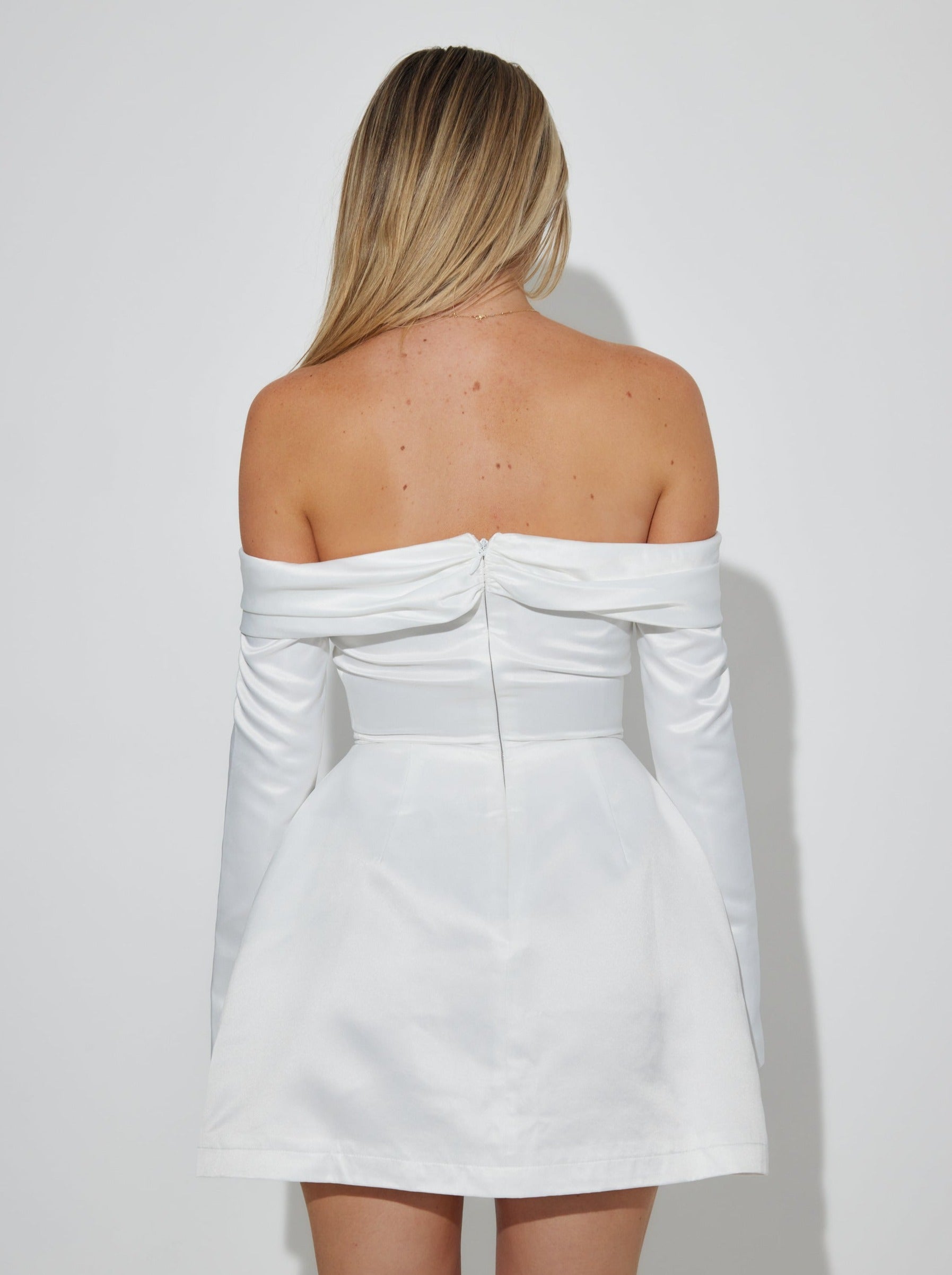 Likely white shoulder clearance dress