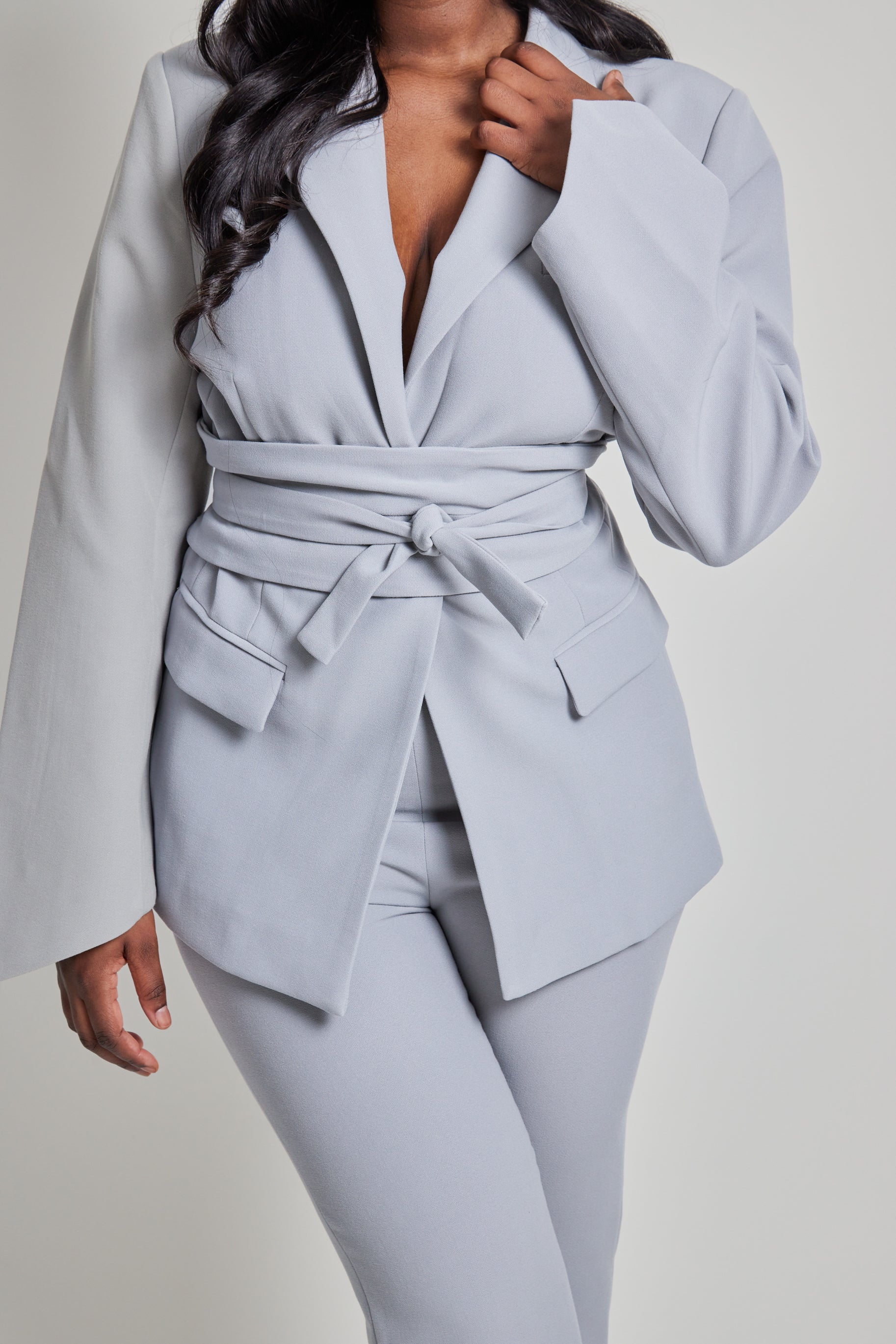 Ultimate Muse Blazer With Additional Belts | Grey