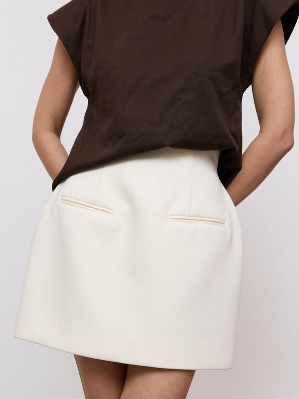 Cotton Mix Structured Skirt
