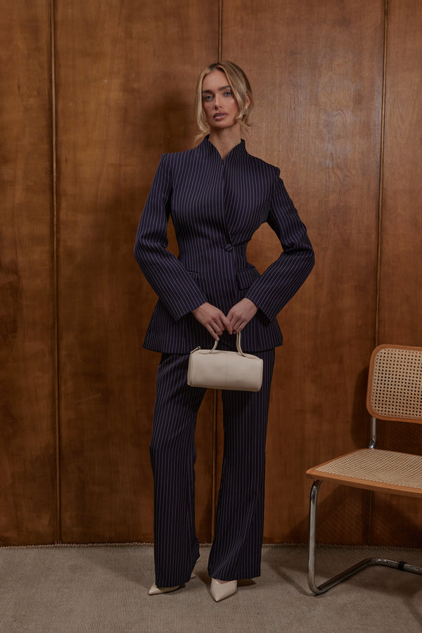 Tailored Pinstripe Blazer