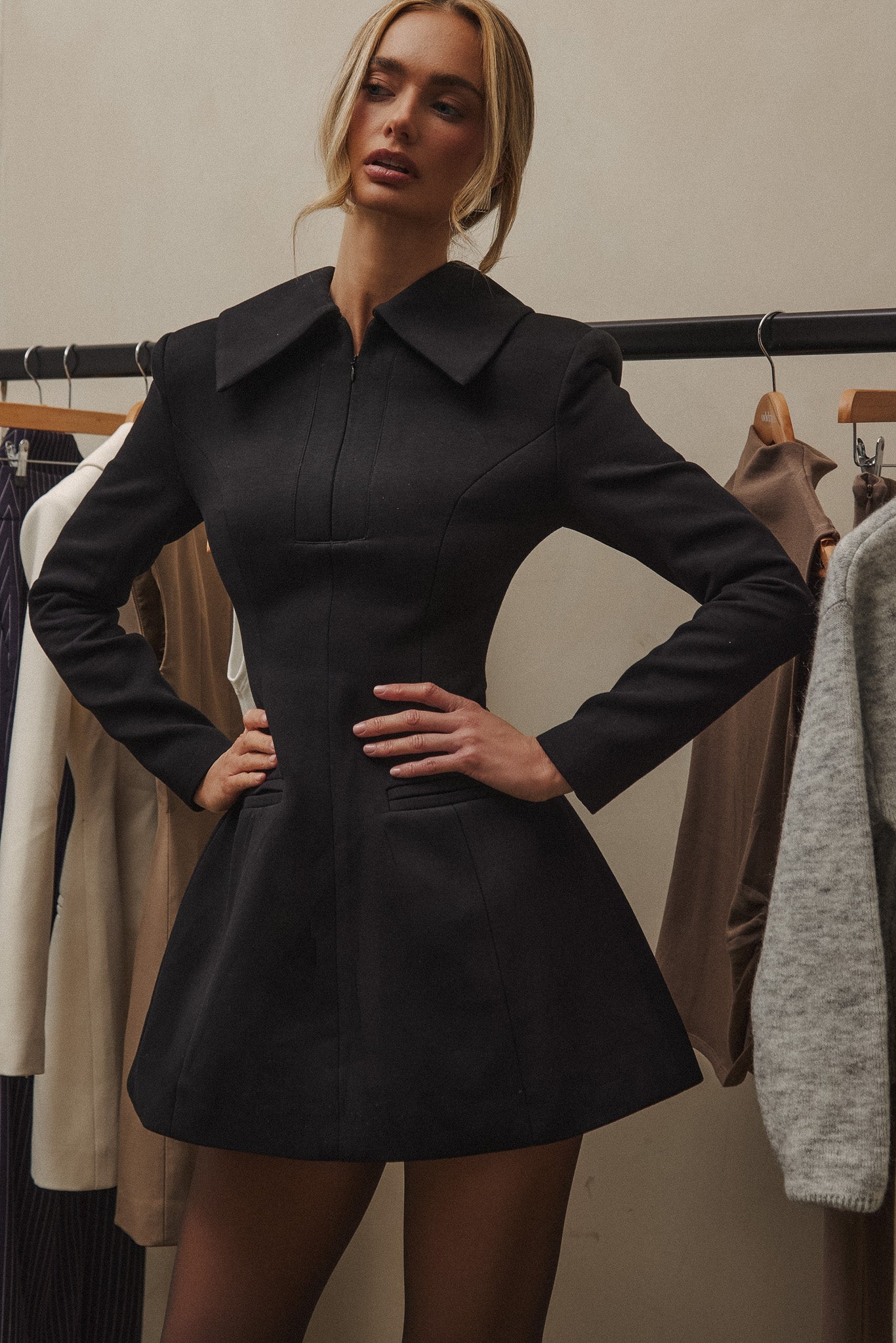 Zip Detail Mini Dress