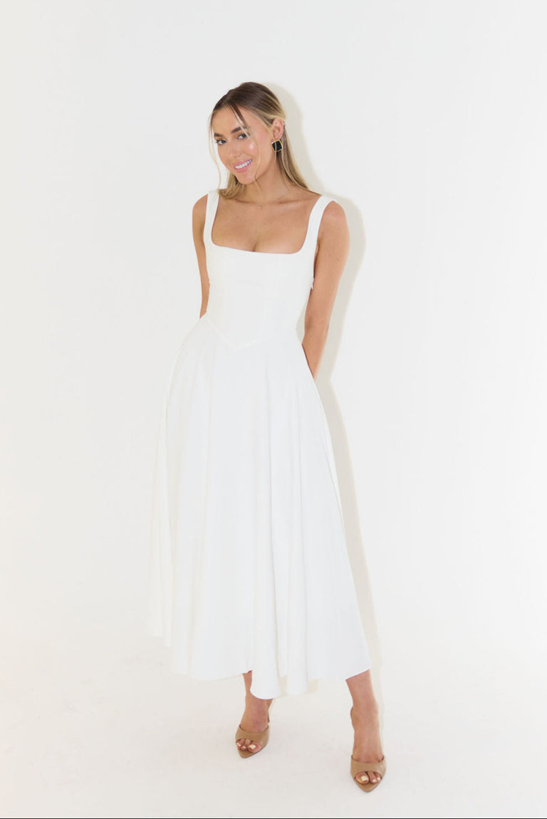 The Ultimate Muse High Waist Square Neck Midi Dress – Odd Muse