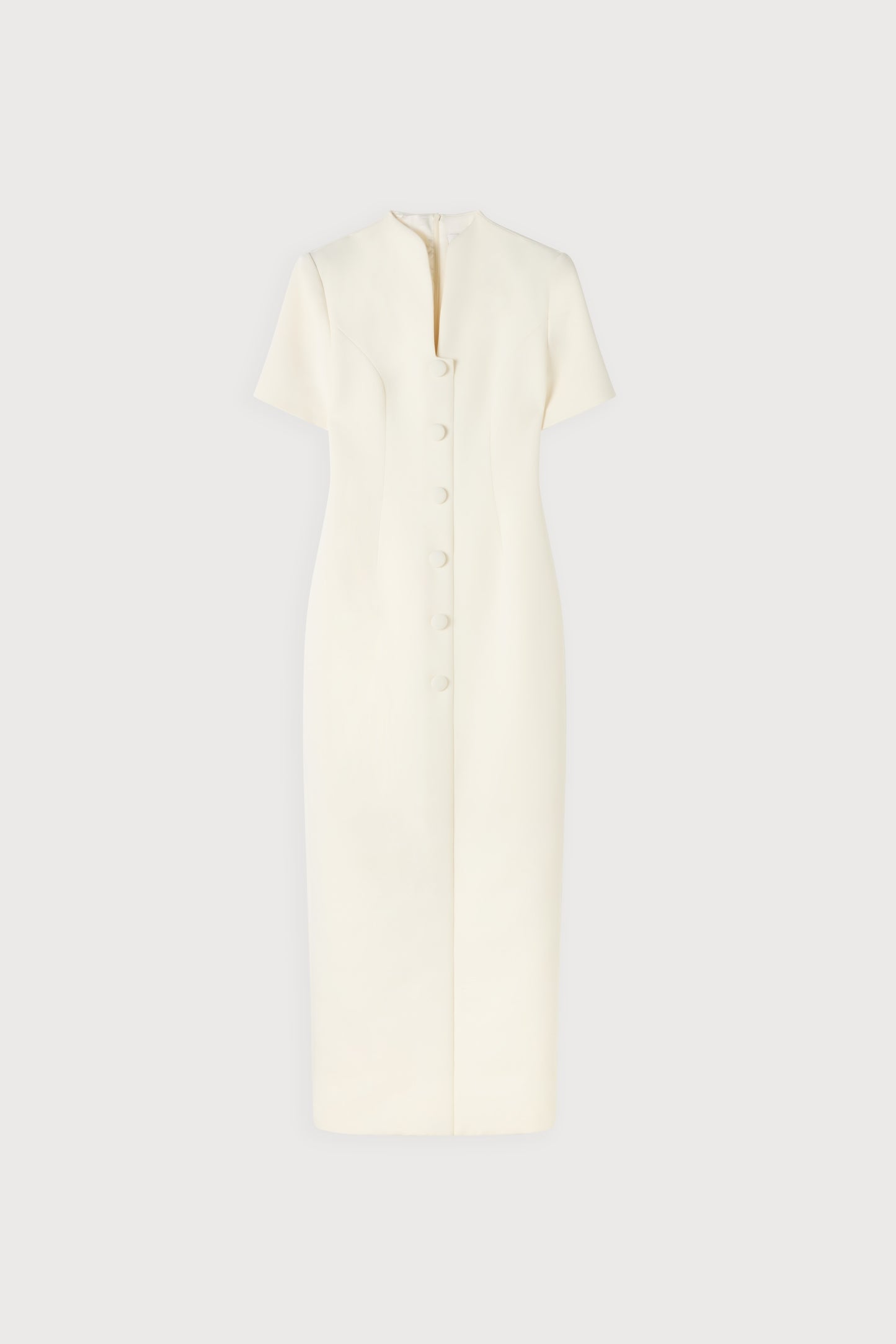 Cotton Mix Button Midi Dress