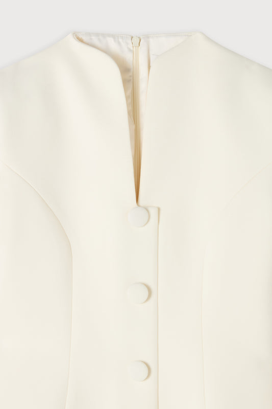 Cotton Mix Button Mini Dress