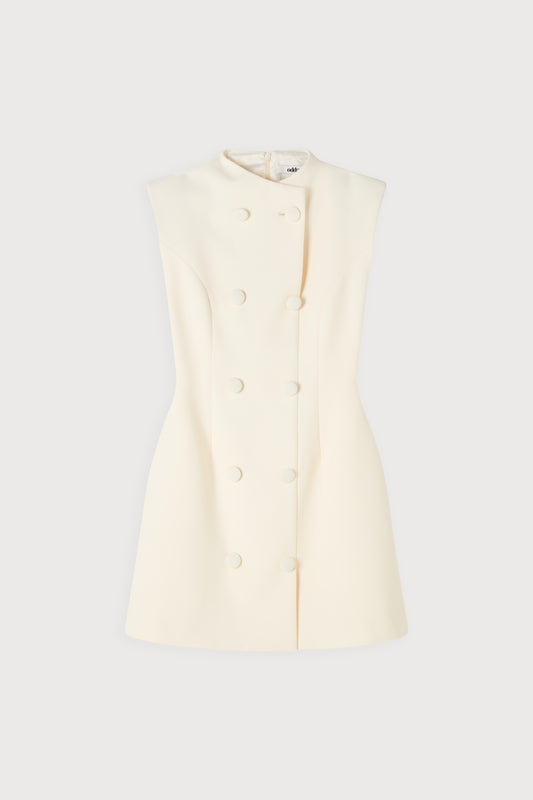 Sleeveless Button Mini Dress