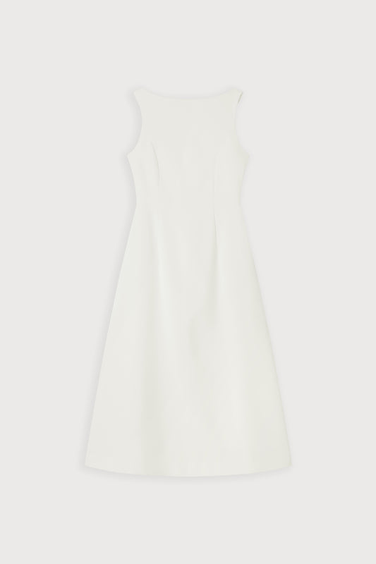 Straight Neck Midi Dress