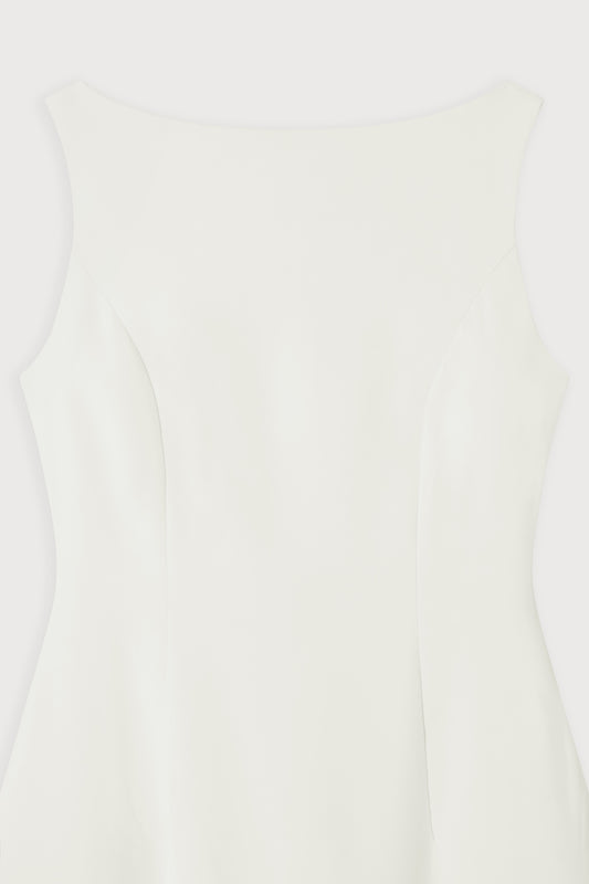 Straight Neck Midi Dress