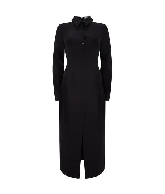 Long Sleeve Collar Maxi Dress