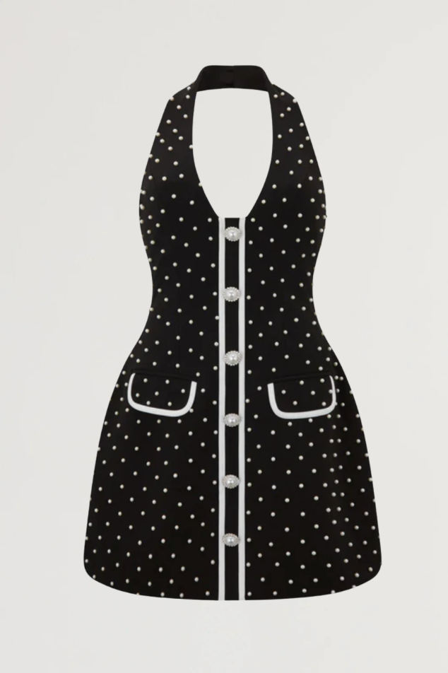Pearl Polka Dot Mini Dress