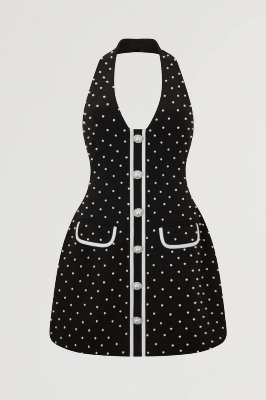 Pearl Polka Dot Mini Dress