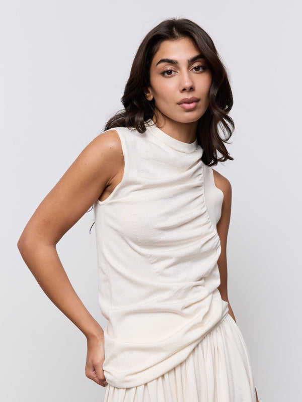 Sheer Gathered Detail Top