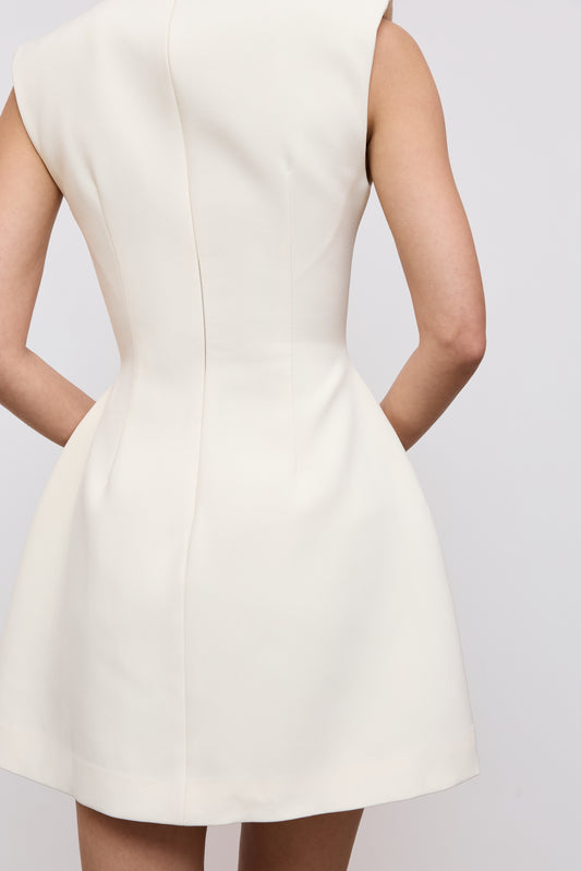 Sleeveless Button Mini Dress