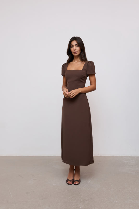 Square Neck Slip Midi Dress